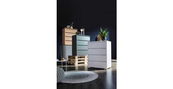 KOMMODE 80/103/48 cm  in Weiß  - Silberfarben/Weiß, Design, Holzwerkstoff/Kunststoff (80/103/48cm) - Carryhome