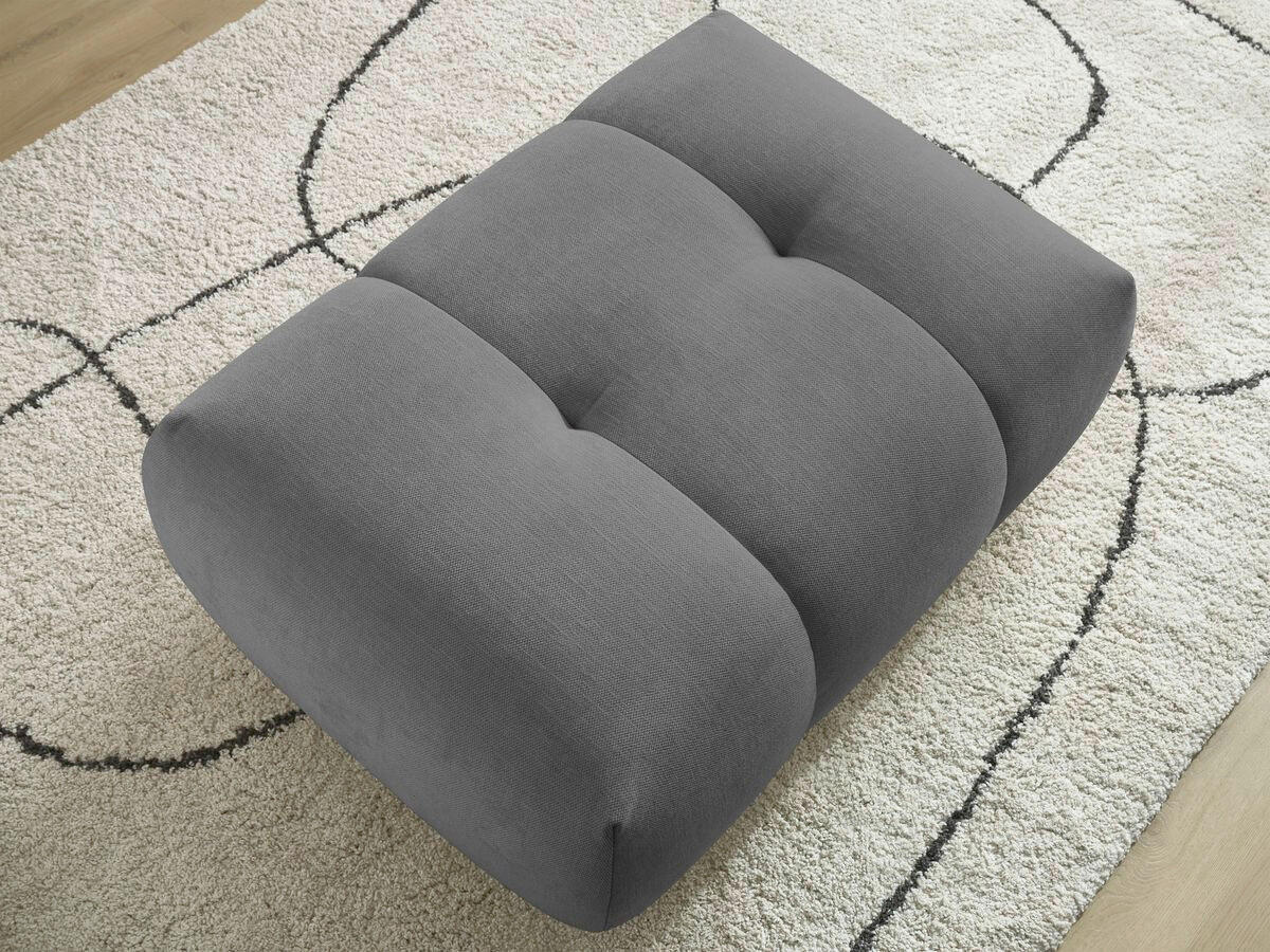 HOCKER FUJI  Leinenoptik Dunkelgrau  - Dunkelgrau/Schwarz, MODERN, Kunststoff/Textil (112/44/80cm)