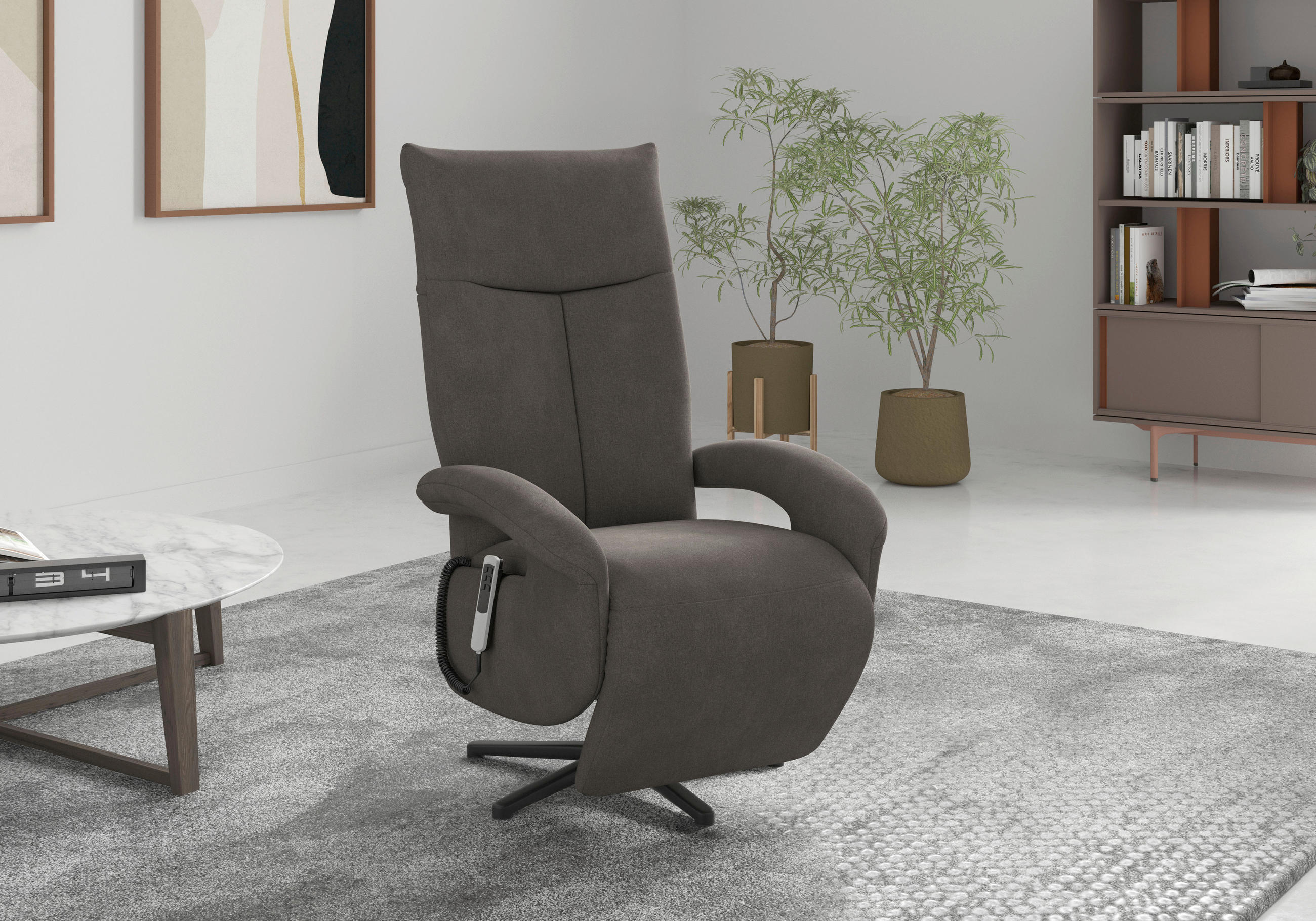 SESSEL in Flachgewebe Graphitfarben  - Schwarz/Graphitfarben, MODERN, Textil/Metall (74/112/82cm) - Sit & More