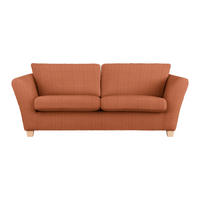 3-SITZER-SOFA in Cord Koralle  - Koralle/Naturfarben, Holz/Textil (216/70-85/95cm) - MID.YOU