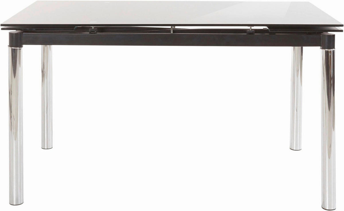 ESSTISCH in Metall, Glas  - Silberfarben/Schwarz, Design, Glas/Metall (140/75/80cm) - MID.YOU