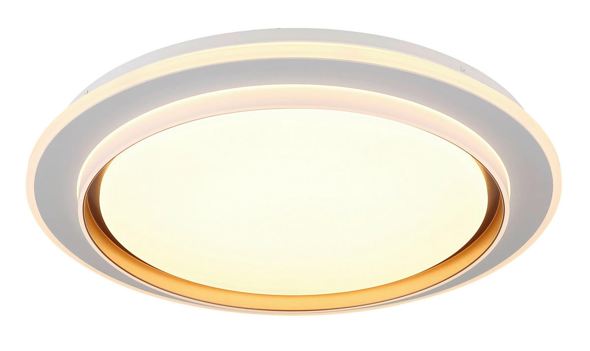 STROPNA LED-SVETILKA  JANICE /236-2368 lm/3000-6000 K/230 V/ - bela/opal, Design, kovina/umetna masa (49/7cm) - Globo