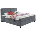 BOXSPRINGBETT 160/200 cm  in Dunkelgrau  - Dunkelgrau/Schwarz, KONVENTIONELL, Kunststoff/Textil (160/200cm) - Hom`in