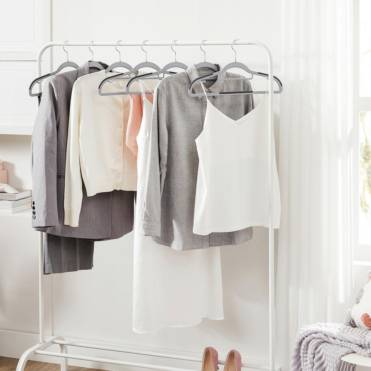 KLEIDERBÜGELSET Kunststoff  - Grau, Trend, Kunststoff (42/21,5/0.6cm) - Boxxx