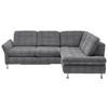 ECKSOFA Braun, Grau Webstoff  - Chromfarben/Braun, KONVENTIONELL, Textil/Metall (242/210cm) - Beldomo Style