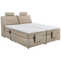 BOXSPRINGBETT 180/200 cm  in Sandfarben  - Sandfarben/Silberfarben, Modern, Holzwerkstoff/Kunststoff (180/200cm) - MID.YOU