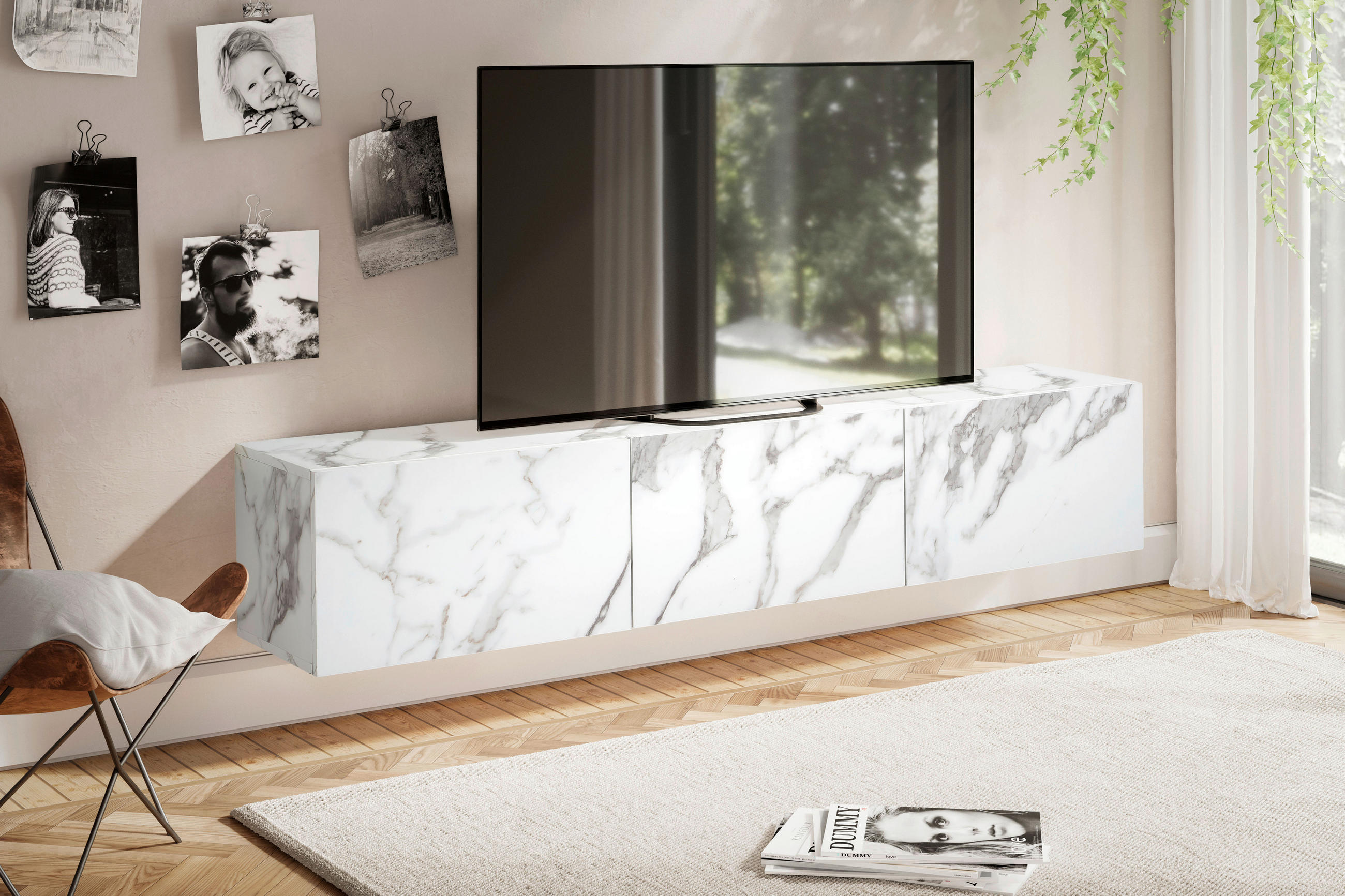 TV-BÄNK  i 160/30/30 cm  - vit, Design, trämaterial (160/30/30cm) - MID.YOU