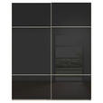 SCHWEBETÜRENSCHRANK  in Schwarz, Champagner  - Champagner/Schwarz, KONVENTIONELL, Glas/Holzwerkstoff (181/223/67cm) - Novel
