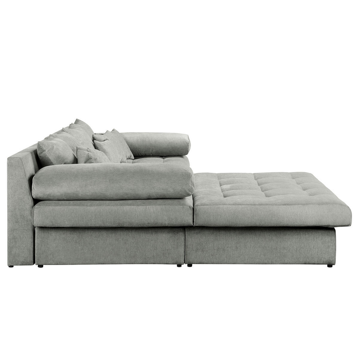 ECKSOFA Naomi Grau Mikrofaser Rückenkissen  - Schwarz/Grau, Design, Kunststoff/Textil (243/284cm) - P & B