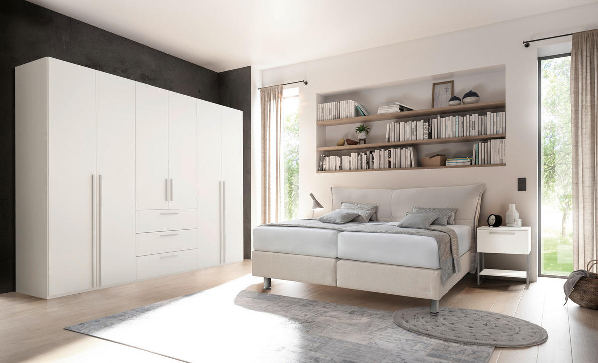 BOXSPRINGBETT 180/200 cm  in Beige  - Beige/Alufarben, Design, Textil/Metall (180/200cm) - RUF Betten