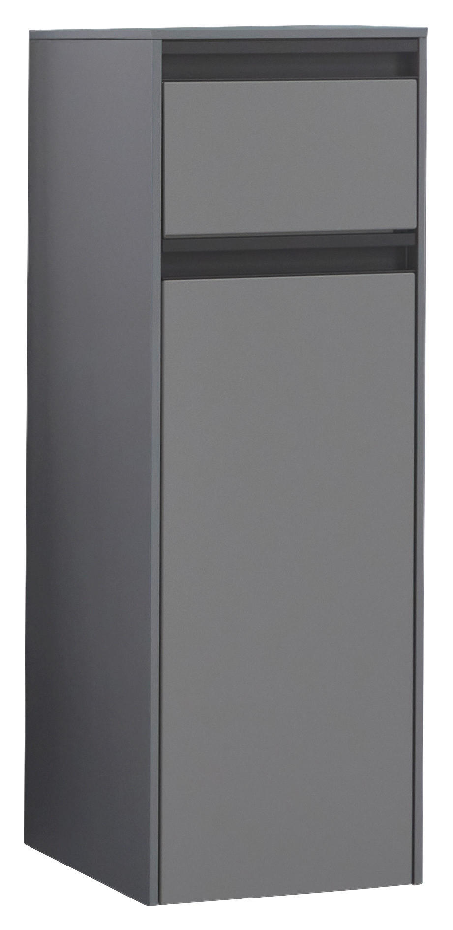 MIDISCHRANK 32,5/89/32,5 cm  - Schwarz/Grau, MODERN, Glas/Holzwerkstoff (32,5/89/32,5cm) - Novel