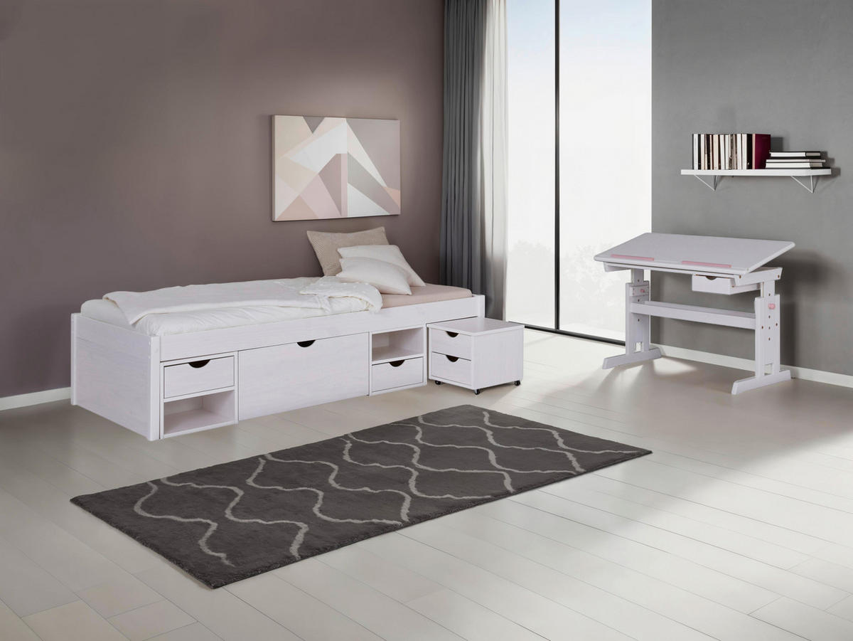 EINZELZIMMER Weiß  - Blau/Hellrosa, MODERN, Holz/Holzwerkstoff - MID.YOU