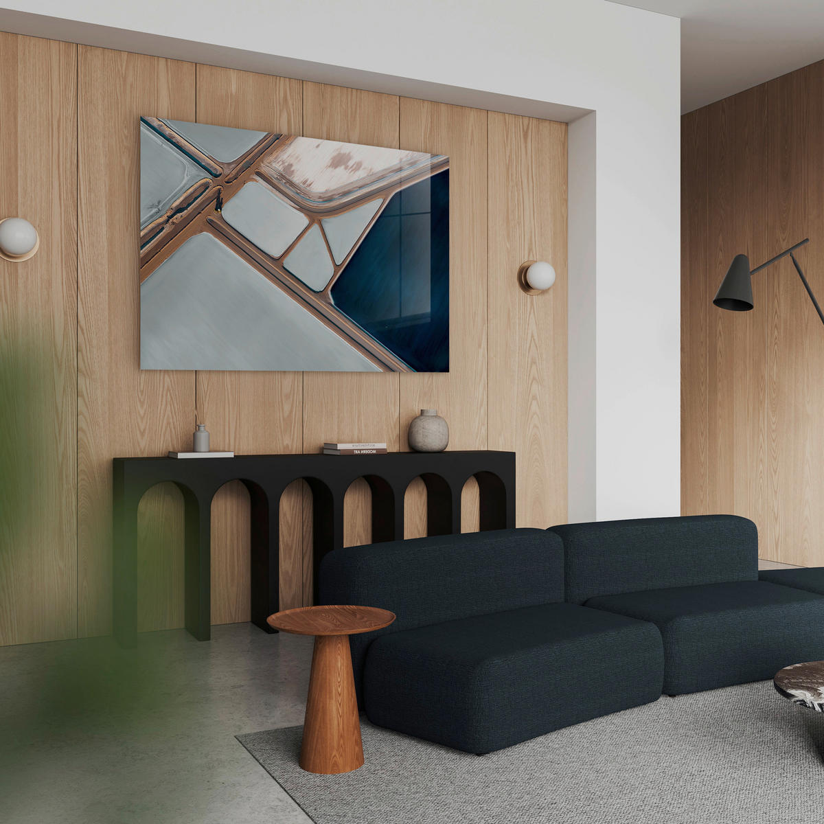 GLASBILD Landschaft & Natur, Abstraktes 120/80 cm  - Multicolor, Basics, Glas/Papier (120/80cm)