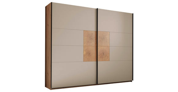 SCHWEBETÜRENSCHRANK  in Kaschmir, Eiche Artisan  - Kaschmir/Schwarz, KONVENTIONELL, Holzwerkstoff/Metall (270/225,5/63,7cm) - Xora