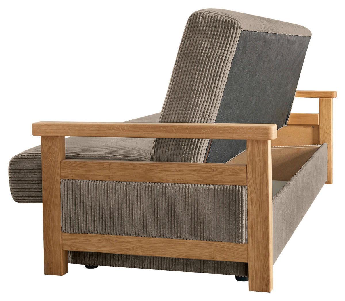 BÄDDSOFFA i manchester brun  - brun/naturfärgad, Design, trä/textil (220/90/90cm) - P & B