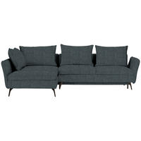 ECKSOFA in Webstoff Türkis  - Türkis/Schwarz, Design, Textil/Metall (182/280cm) - Carryhome
