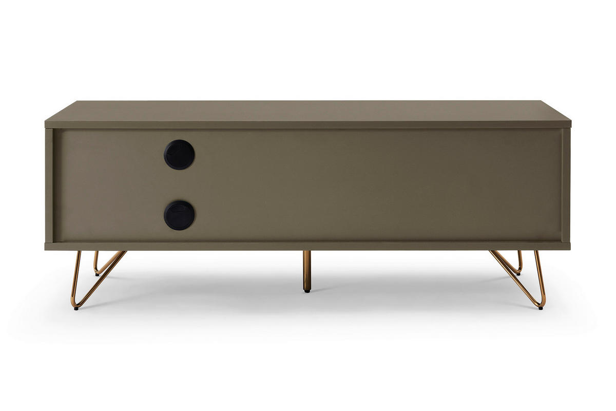 NÍZKA KOMODA, sivá, 120/45/40 cm - sivá/mosadzná, Design, kov/kompozitné drevo (120/45/40cm) - Livetastic