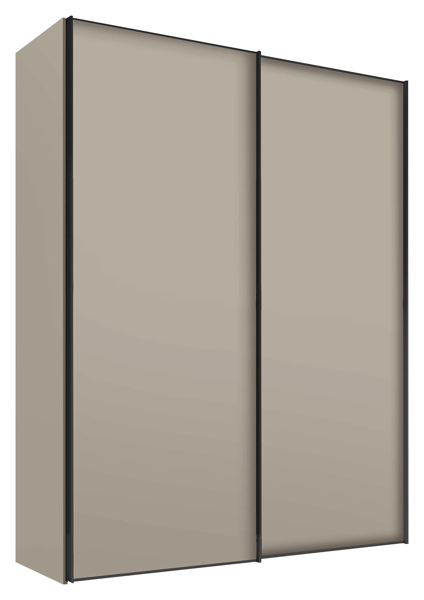 SCHWEBETÜRENSCHRANK in Sandfarben  - Sandfarben/Graphitfarben, Design, Holzwerkstoff/Metall (188/222/68cm) - Moderano