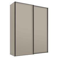 SCHWEBETÜRENSCHRANK in Sandfarben  - Sandfarben/Graphitfarben, Design, Holzwerkstoff/Metall (188/222/68cm) - Moderano