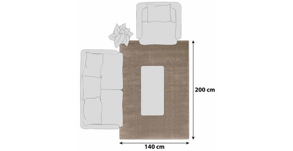 HOCHFLORTEPPICH 140/200 cm Bellevue  - Beige, Basics, Textil (140/200cm) - Novel