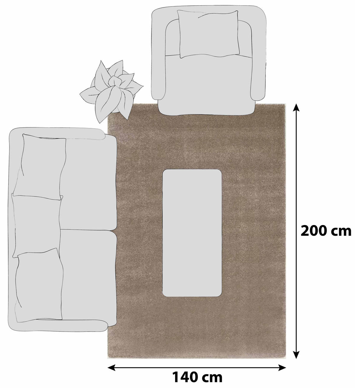 HOCHFLORTEPPICH 140/200 cm Bellevue Beige  - Beige, Basics, Textil (140/200cm) - Novel