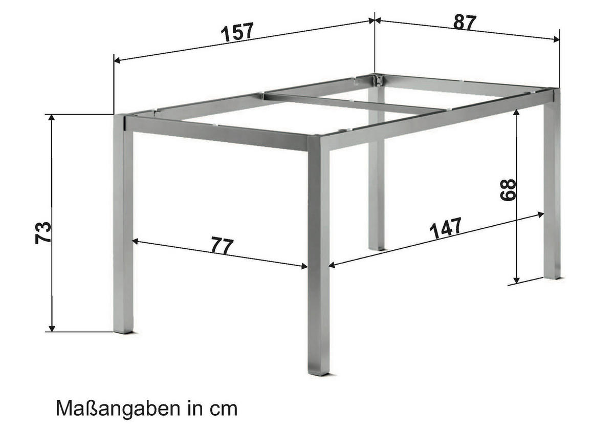 GARTENTISCHGESTELL 157/87/73 cm Metall  - Graphitfarben, Basics, Metall (157/87/73cm) - Sieger