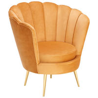 SESSEL in Samt Goldfarben, Currygelb  - Currygelb/Goldfarben, Trend, Textil/Metall (83/87/76cm) - Xora