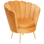 SESSEL in Samt Goldfarben, Currygelb  - Currygelb/Goldfarben, Trend, Textil/Metall (83/87/76cm) - Xora