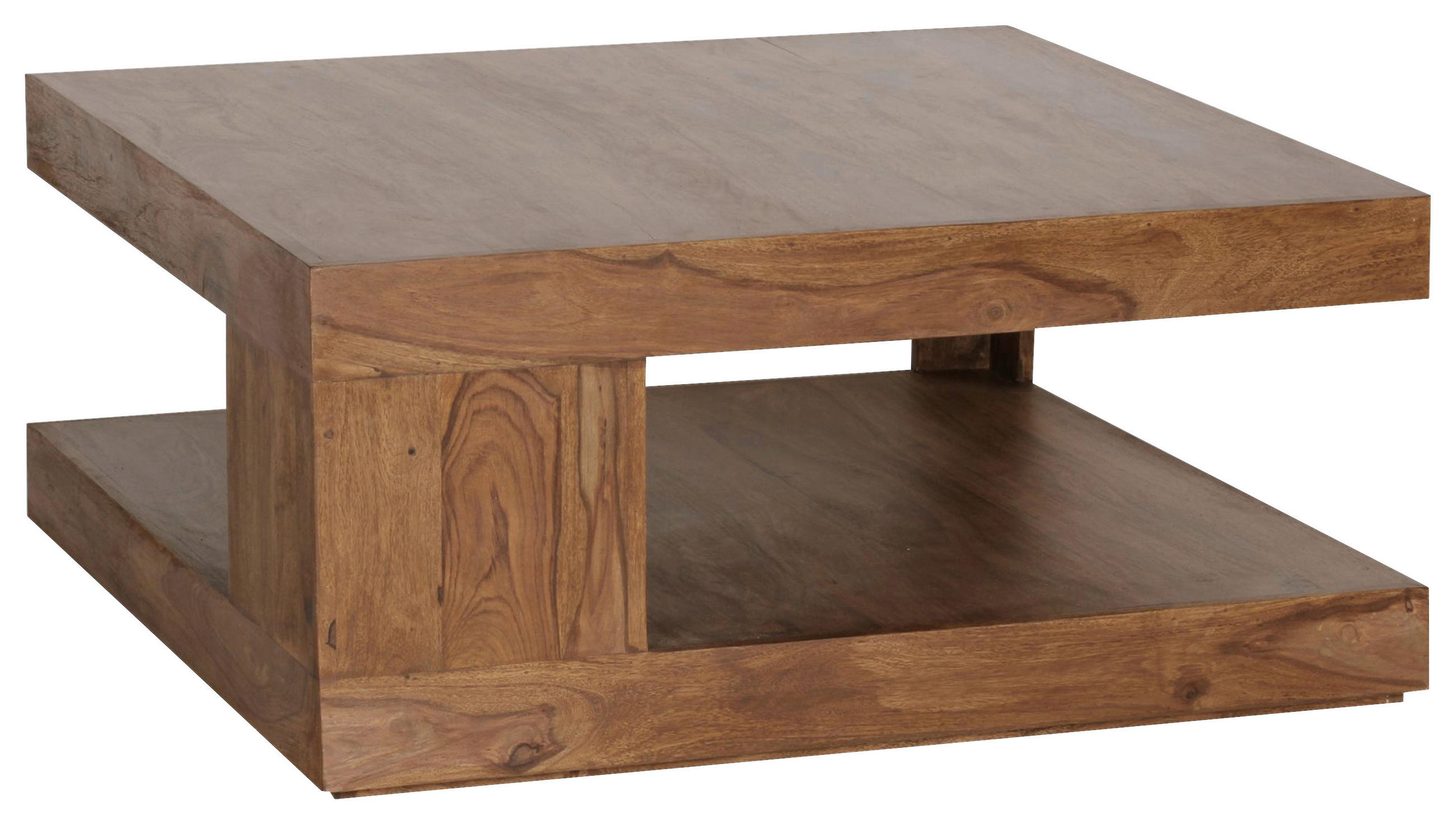 COUCHTISCH Sheesham massiv 90/90/40 cm quadratisch Sheeshamfarben  - Sheeshamfarben, Design, Holz (90/90/40cm) - MID.YOU