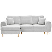 ECKSOFA Creme Webstoff  - Creme/Naturfarben, KONVENTIONELL, Holz/Textil (145/250cm) - Carryhome