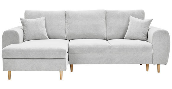 ECKSOFA Creme Webstoff  - Creme/Naturfarben, KONVENTIONELL, Holz/Textil (145/250cm) - Carryhome