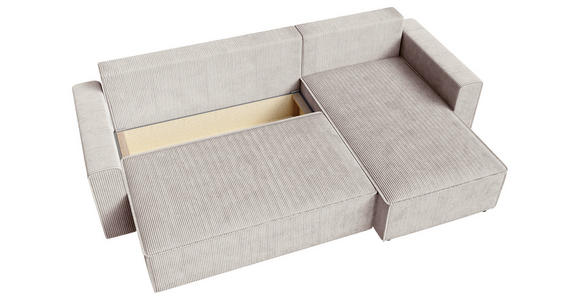 ECKSOFA  in Cord Naturfarben  - Schwarz/Naturfarben, KONVENTIONELL, Kunststoff/Textil (241/138cm) - Carryhome
