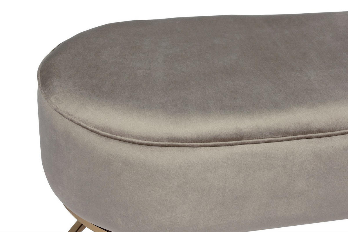 SITZBANK 105/42/40 cm Samt Taupe Metall  - Taupe/Goldfarben, Design, Textil/Metall (105/42/40cm) - Kayoom