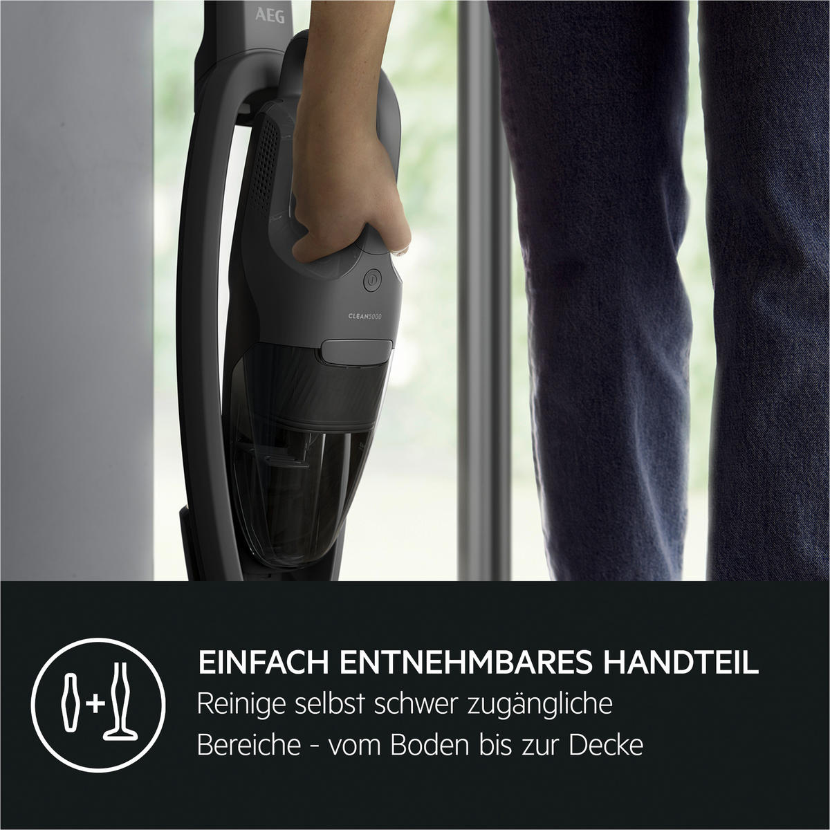 AKKU-BODENSTAUBSAUGER AS52CB18DG  - Dunkelgrau, Basics, Kunststoff (5/110,5/25,5cm) - AEG