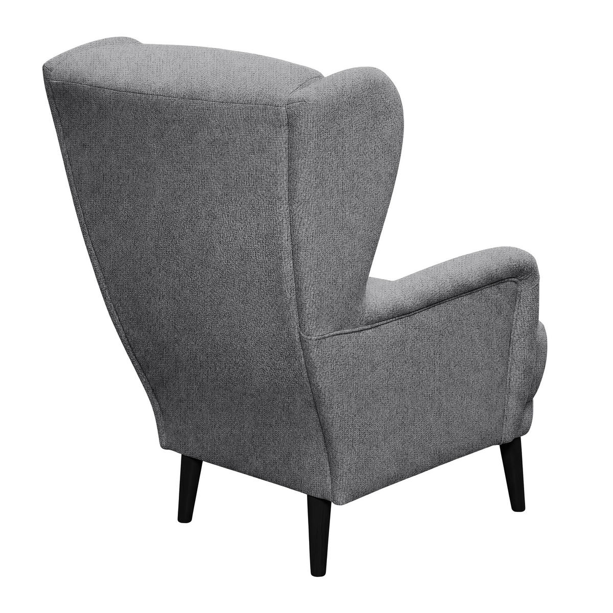 SESSEL in Mikrovelours Anthrazit  - Anthrazit/Schwarz, MODERN, Holz/Textil (74/106/94cm) - MID.YOU