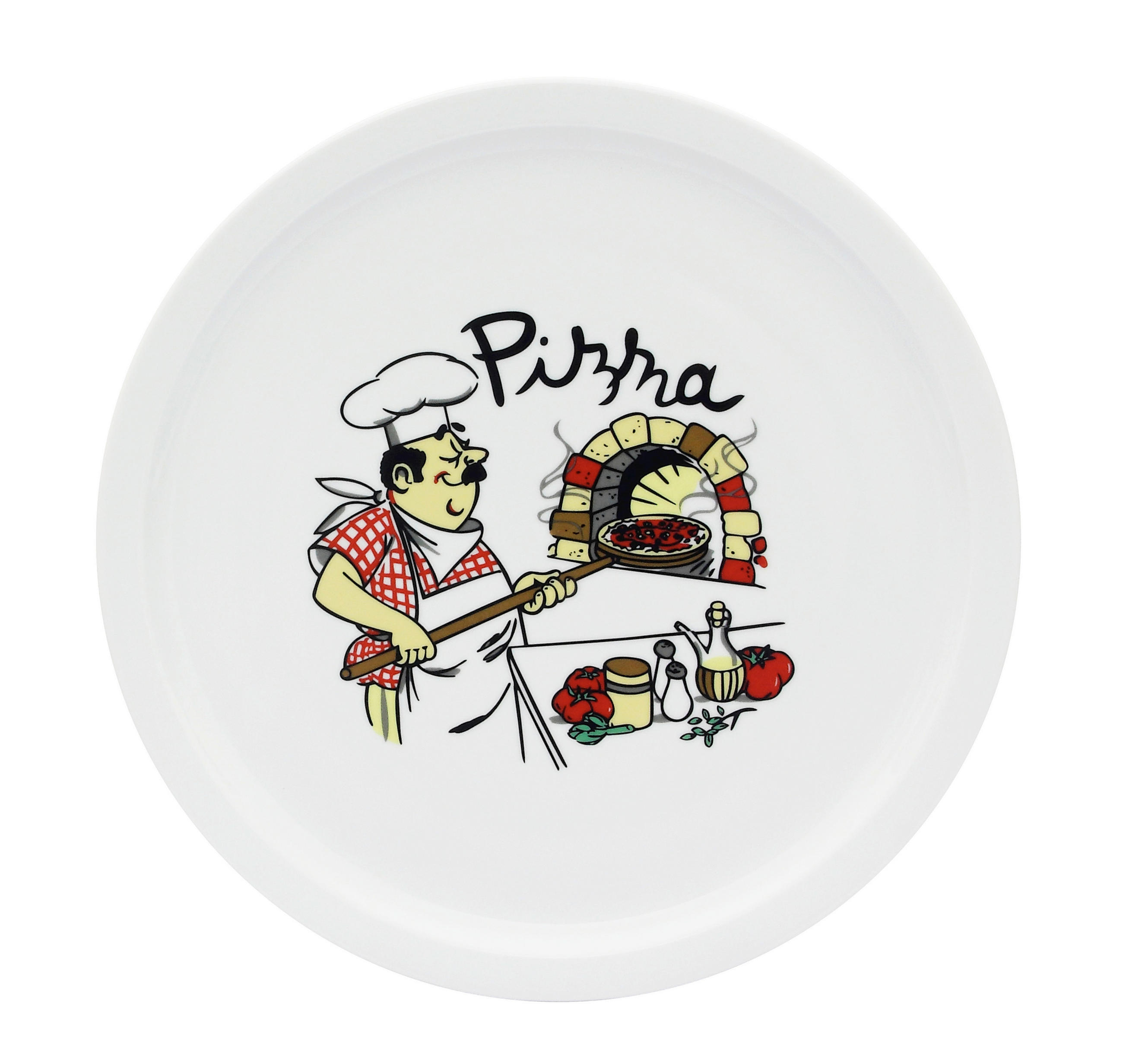 TANJUR ZA PIZZU 30 cm MIA CUCINA - bijela/višebojno, Basics, keramika (30cm) - Boxxx