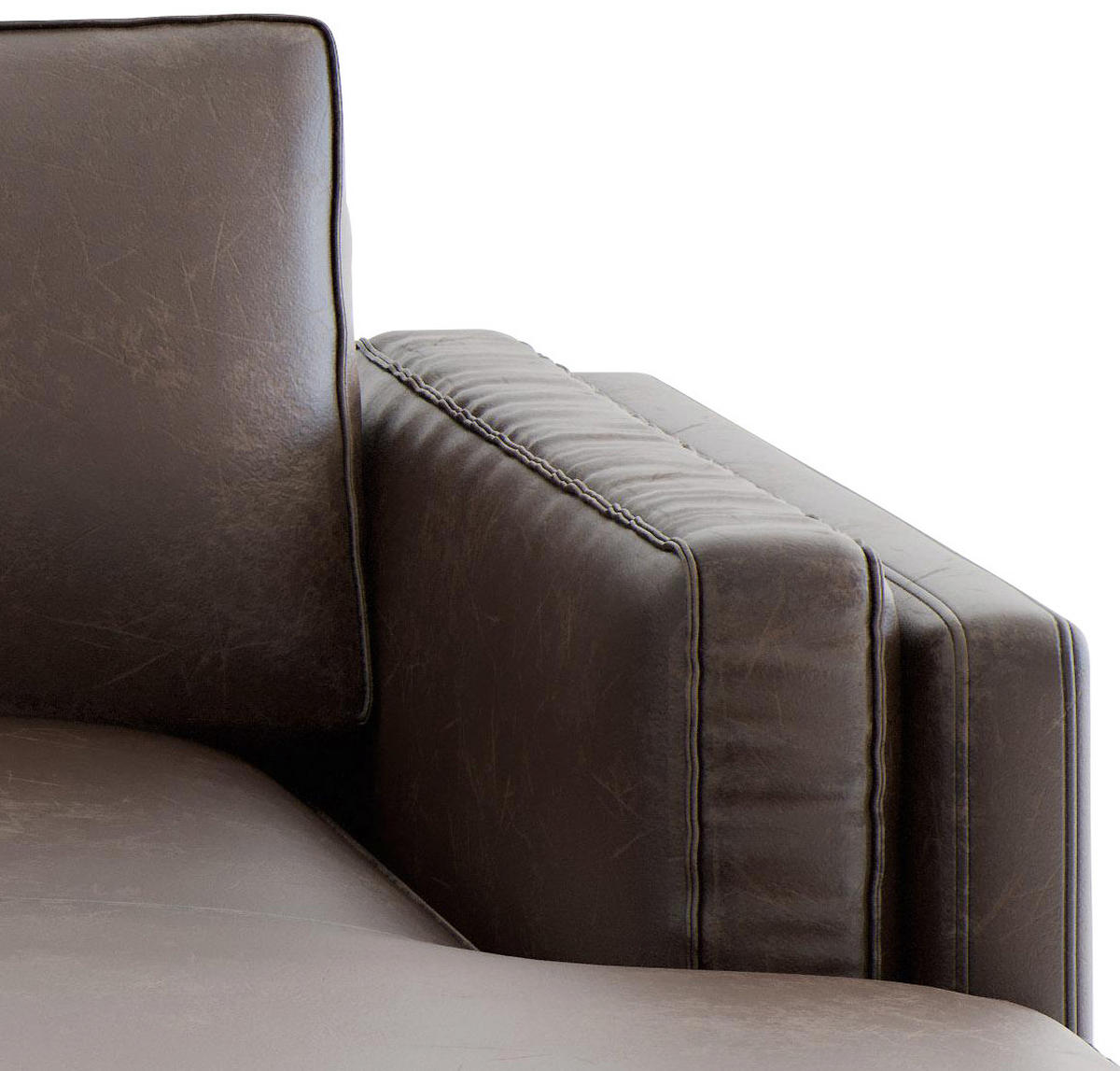 ECKSOFA in Lederlook, Flachgewebe Kastanienfarben  265/160 cm  - Kastanienfarben/Schwarz, Design, Textil/Metall (265/160cm) - Livetastic
