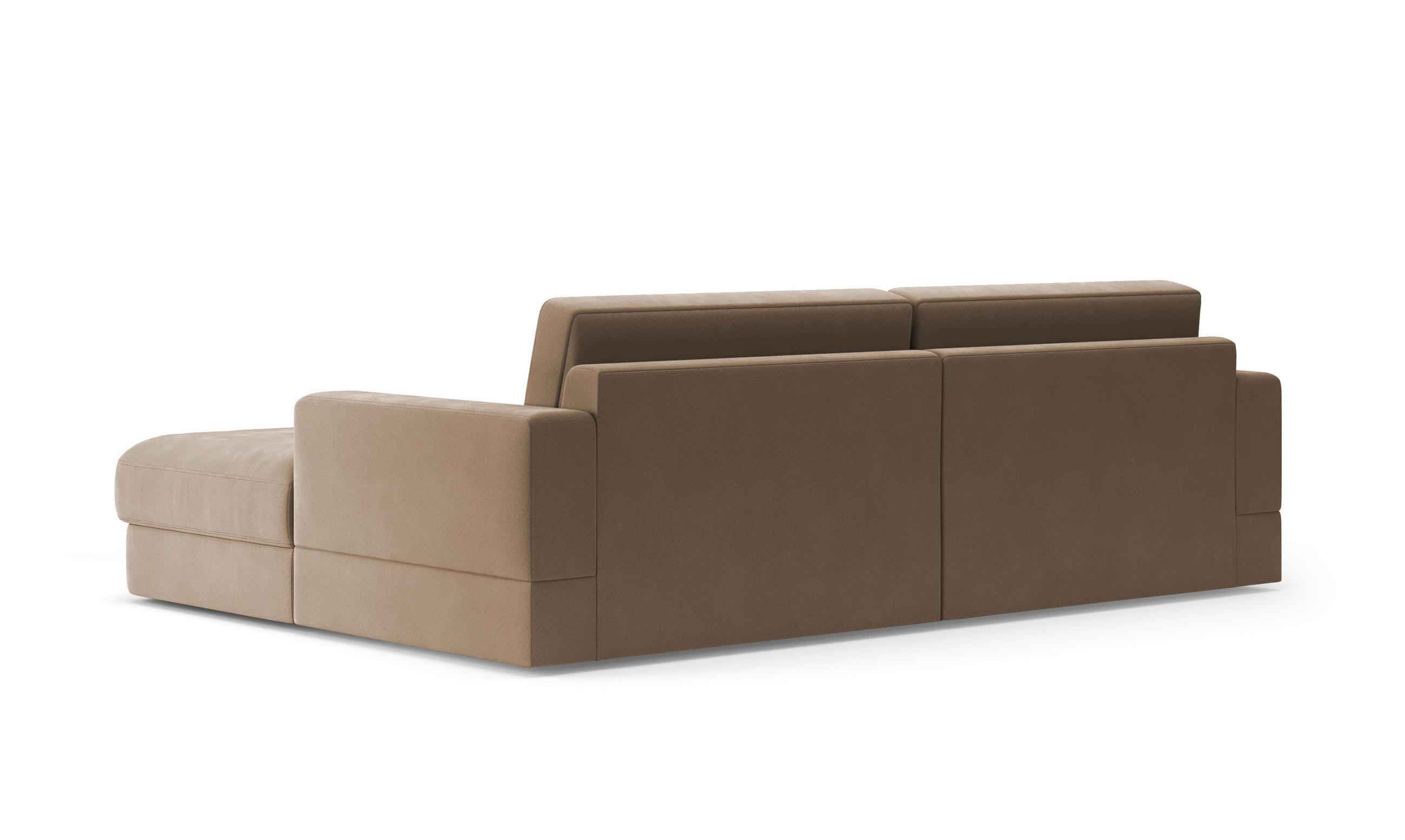 Thumbnail - Sit & More Ecksofa Fabio E, Braun, Textil, 3,5-Sitzer, Ottomane rechts, L-Form, 264x196 cm, Goldenes M, Oeko-Tex® Standa...