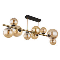 PLAFONIERĂ CU LED - negru/alămiu, Design, sticlă/metal (87/30/38cm) - Globo