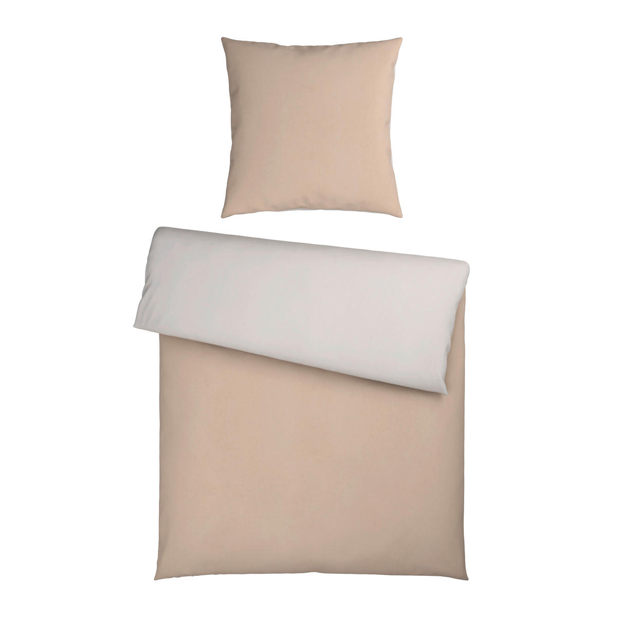 BETTWÄSCHE Flanell 135/200 cm  - Beige/Grauweiß, Basics, Textil (135/200cm) - Novel