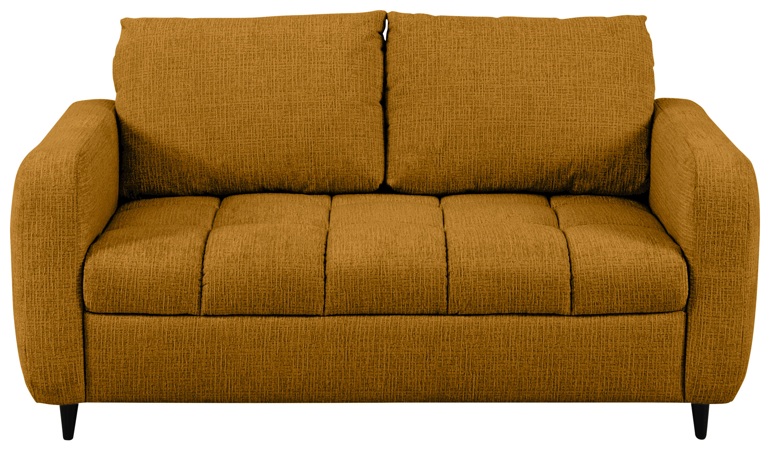 2-SITZER-SOFA Flachgewebe Senfgelb  - Senfgelb/Schwarz, MODERN, Holz/Textil (167/88/101cm) - Lomoco