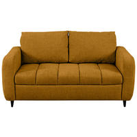 2-SITZER-SOFA Flachgewebe Senfgelb  - Senfgelb/Schwarz, MODERN, Holz/Textil (167/88/101cm) - Lomoco