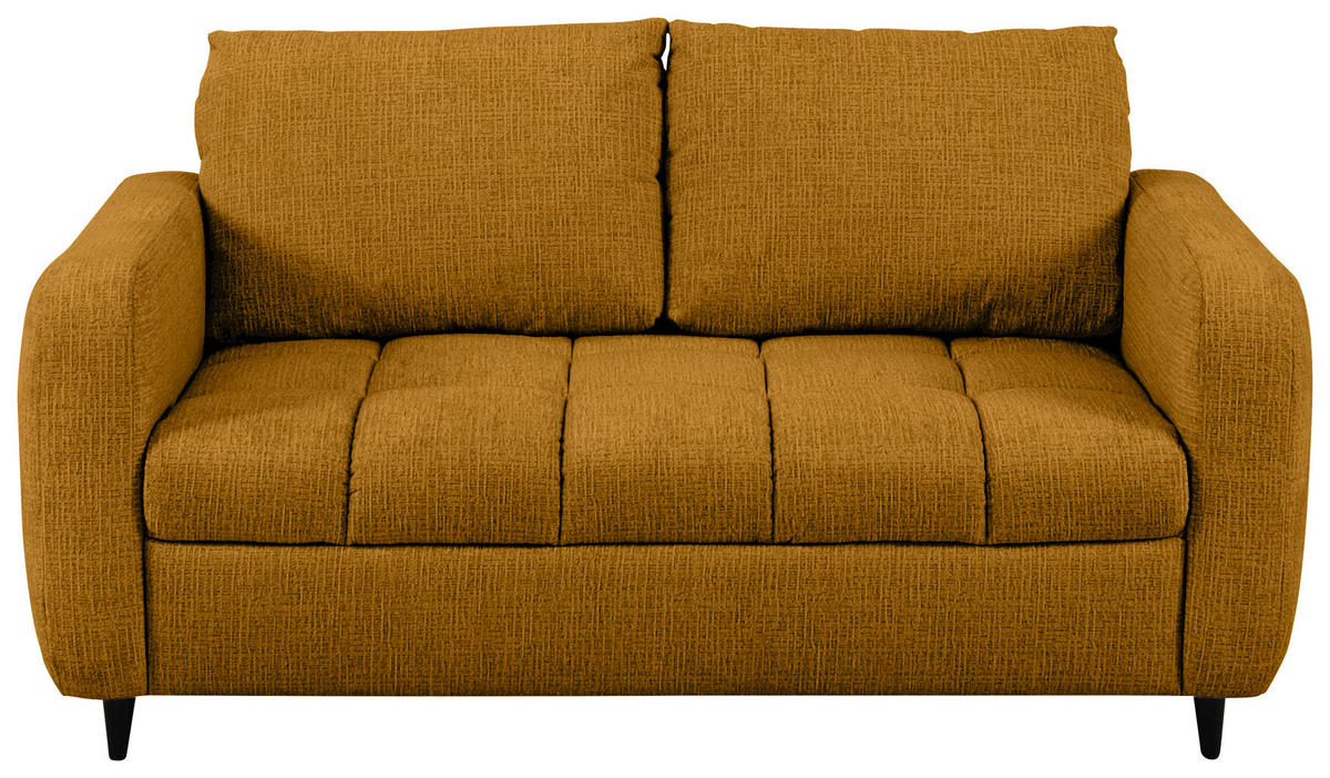 2-SITZER-SOFA Flachgewebe Senfgelb  - Senfgelb/Schwarz, MODERN, Holz/Textil (167/88/101cm) - Lomoco