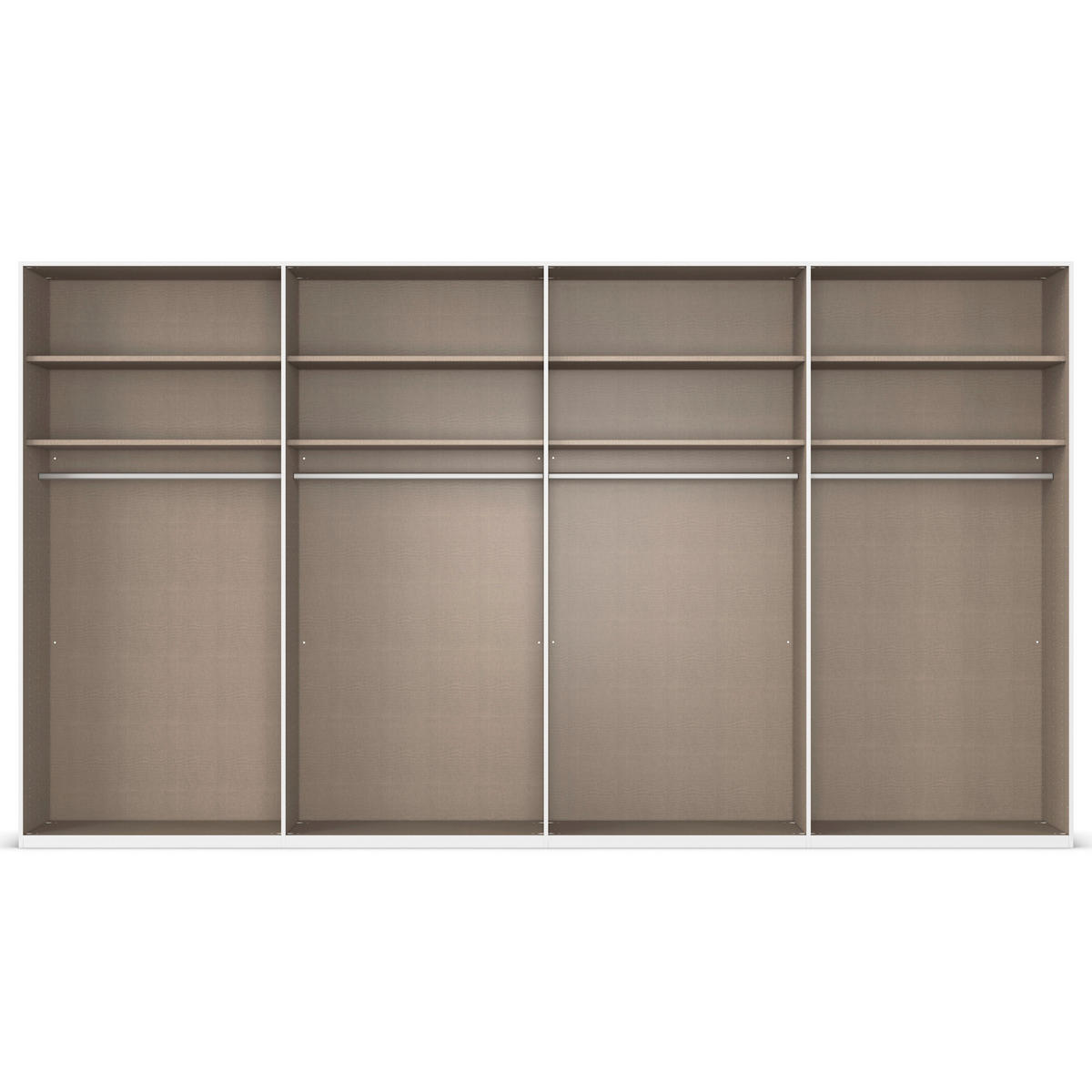 SCHWEBETÜRENSCHRANK 400/236/68 cm 4-türig Weiß  - Alufarben/Weiß, Basics, Glas/Holzwerkstoff (400/236/68cm) - Novel