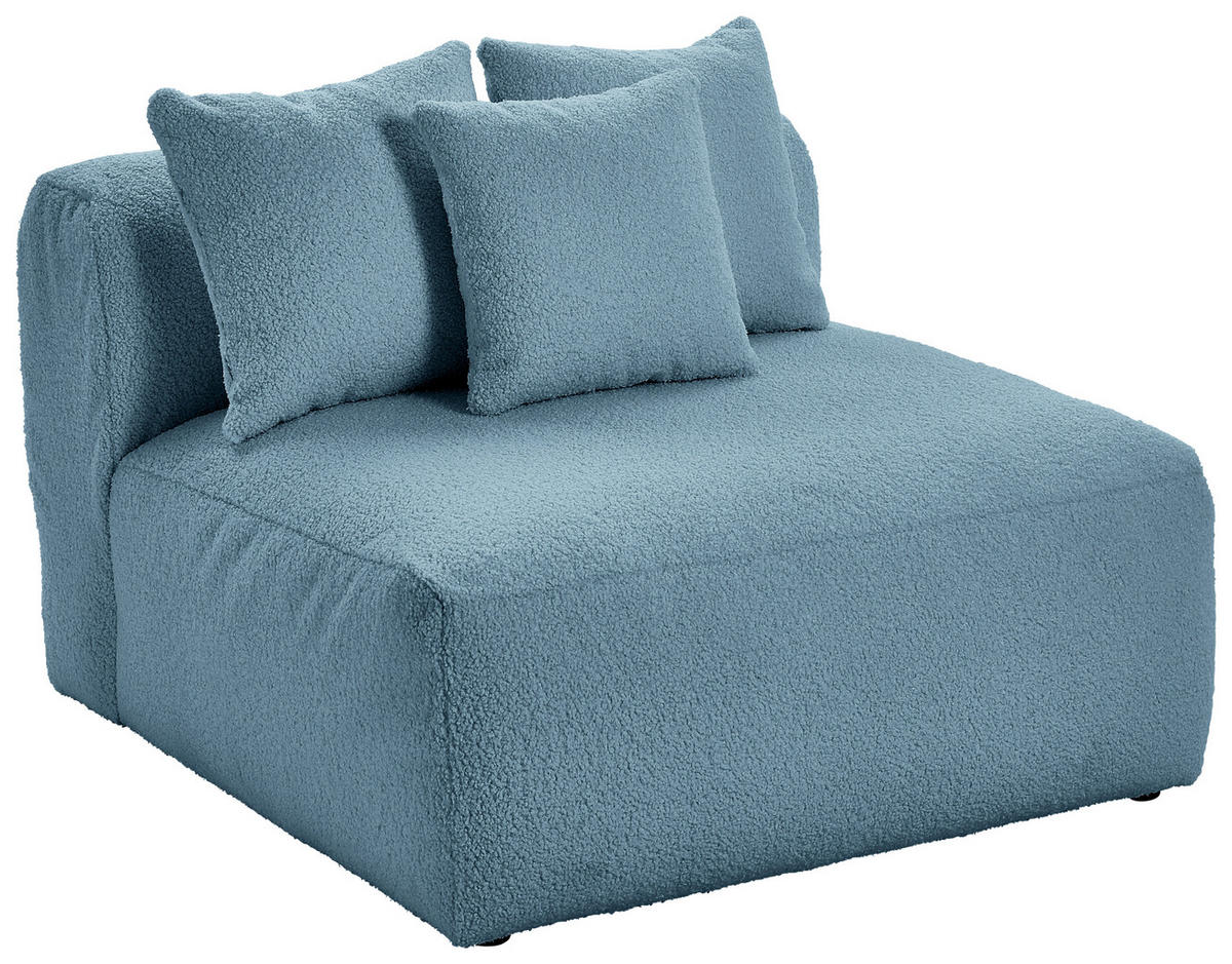 SOFAELEMENT BLOOM Flachgewebe, Teddystoff Blau  - Blau, Trend, Textil (100/70/122cm) - Livetastic