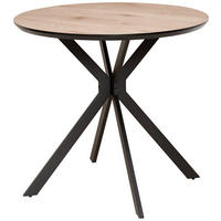 ESSTISCH in Metall, Holzwerkstoff   - Schwarz/Naturfarben, Lifestyle, Holzwerkstoff/Metall (100/76/100cm) - Livetastic