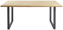 ESSTISCH 200/100/75 cm Wildeiche massiv Holz Wildeiche rechteckig  - Wildeiche/Schwarz, Natur, Holz/Metall (200/100/75cm) - Carryhome