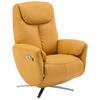 MASSAGESESSEL Echtleder Lederlook Gelb    - Chromfarben/Gelb, Design, Leder/Textil (79/110/85cm) - Livetastic