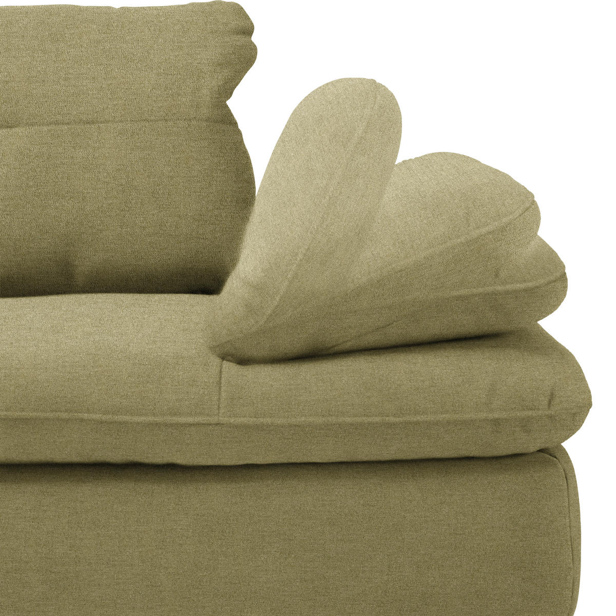 ECKSOFA in Flachgewebe Olivgrün  - Schwarz/Olivgrün, Design, Textil/Metall (271/344cm) - Chilliano