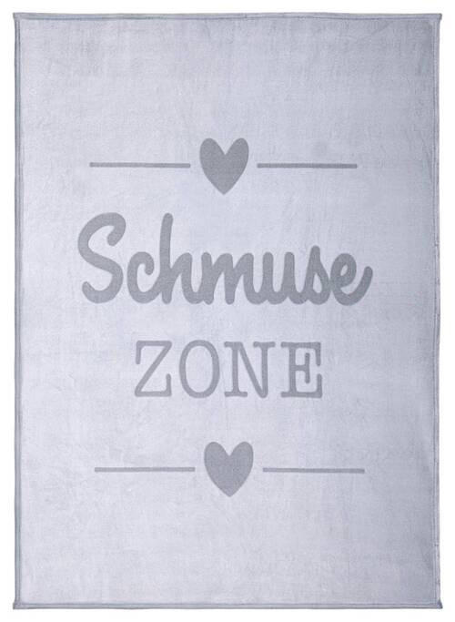 Kuscheldecke Sophia Grau 130x170 Cm Schriftzug